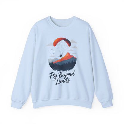Adventure Inspiration Crewneck Sweatshirt - Fly Beyond Limits, Cozy Outdoor Outfit, Gift for Adventurers, Travel, Motivation Apparel