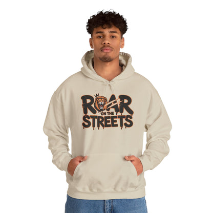 Men's Heavy Blend™ Hooded Sweatshirt, Roar on the Streets Lion Hoodie Mens Bold Streetwear