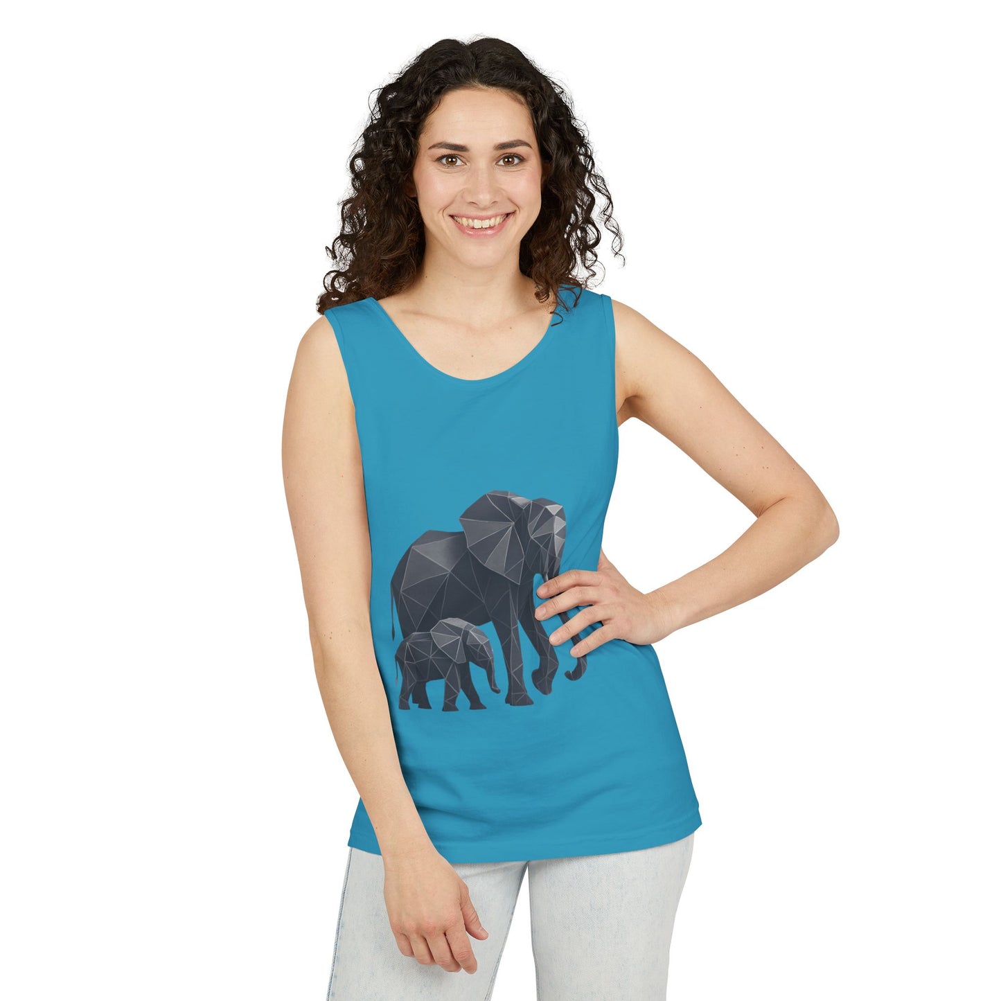 Elephant Family Unisex Tank Top, Animal Lover Gift, Casual Wear, Summer Essentials, Eco-Friendly Apparel, Wildlife Shirt