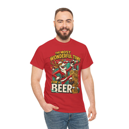 Funny Christmas Beer T-Shirt for Men, The Most Wonderful Time for a Beer