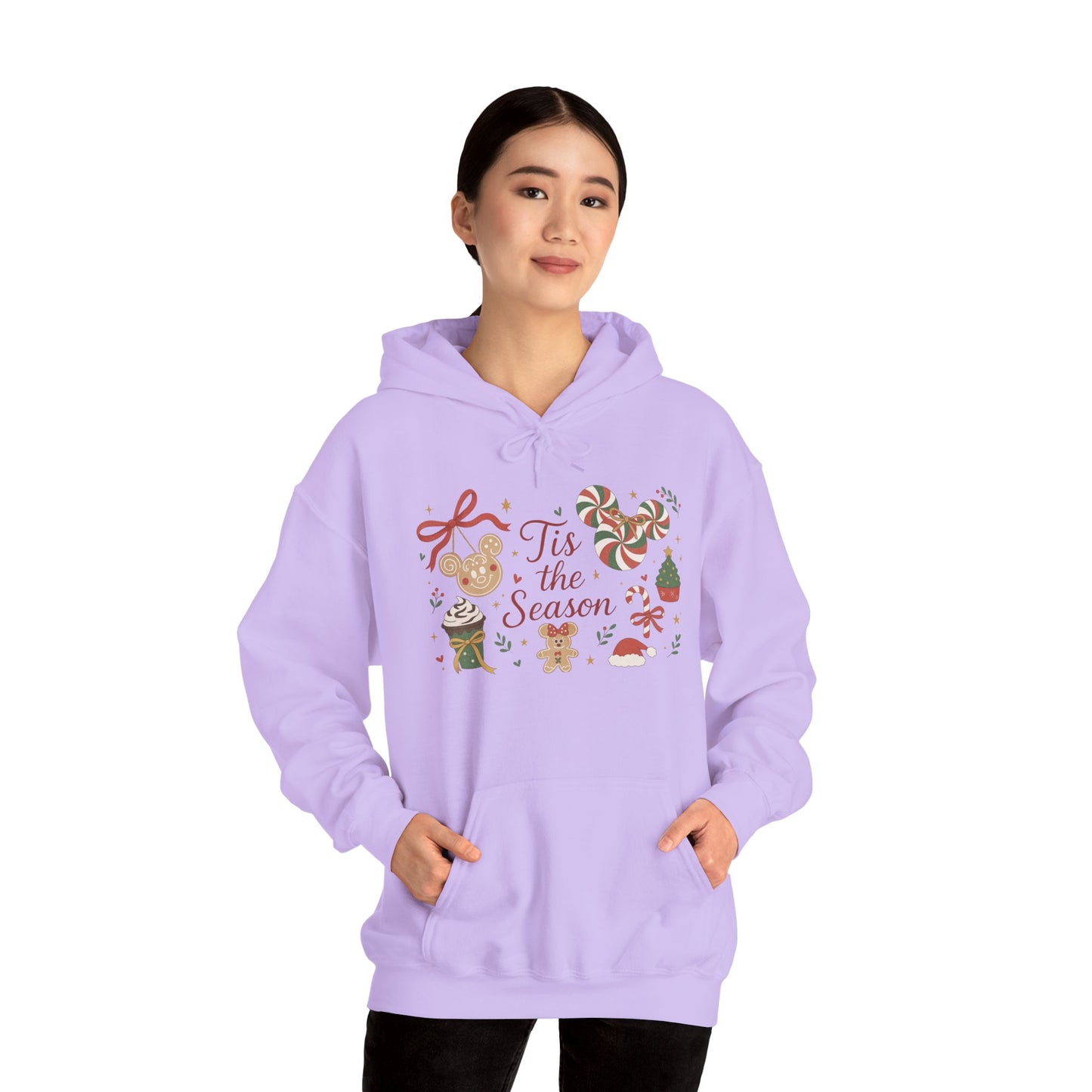 Tis the Season Christmas Women's Hooded Sweatshirt, Cozy Cookie - Cocoa Holiday Jumper, Unisex Heavy Blend™ Hooded Sweatshirt