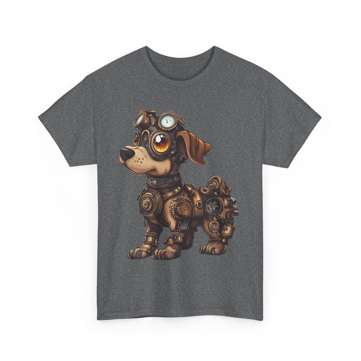 Cyberpunk Pup Design Mens Tee, Steampunk Dog Tee, Dog Lover Gift, Vintage Style, Fun Graphic Tee, Quirky Pet Apparel