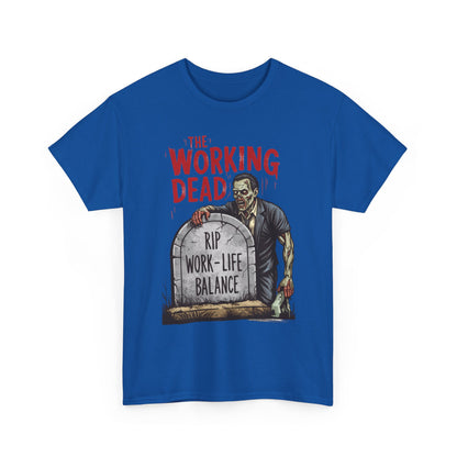 The Working Dead Shirt Men, Funny Work Life Balance Zombie Tee, RIP Work Shirt, Halloween Tee
