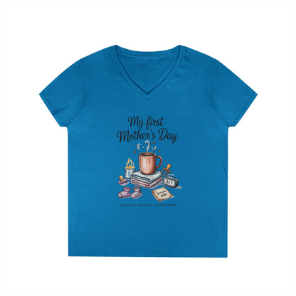 My First Mother's Day V-Neck T-Shirt, Cute Maternity Gift, Mother's Day Shirt, New Mom Outfit, Baby Shower Tee, New Mom Gift Tee