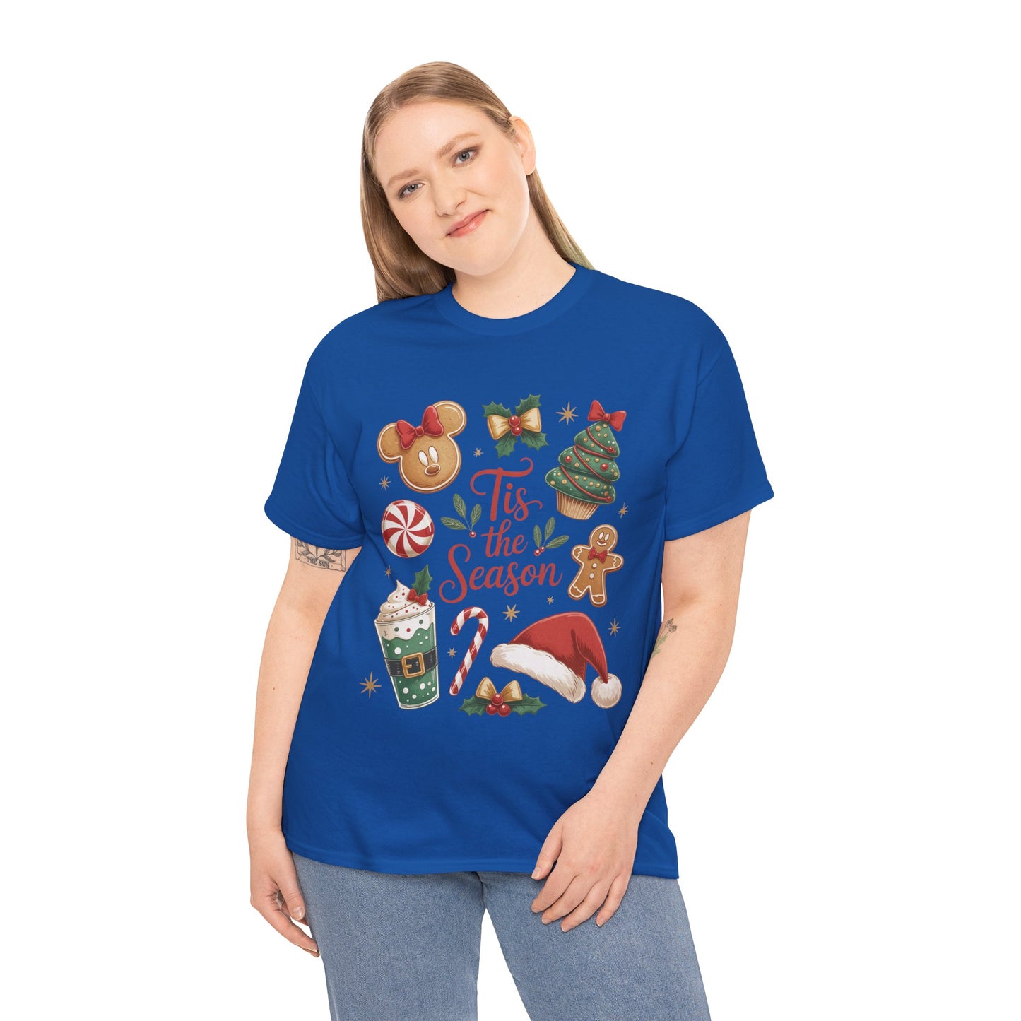 Women's Tis the Season Christmas Shirt, Cute Holiday Cookie - Coffee Tee, Women's Heavy Cotton Tee