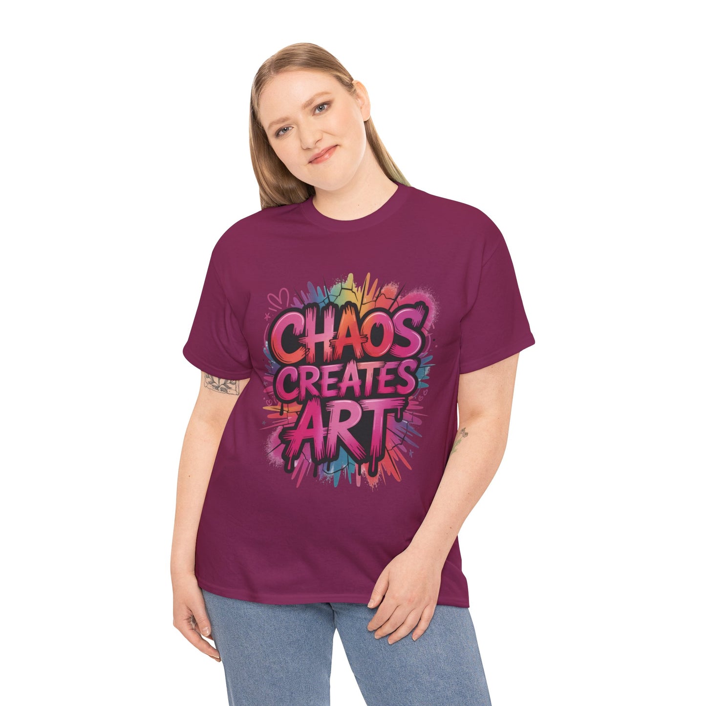 Chaos Creates Art Colorful Graffiti Womens Graphic Tee, Graffiti Shirt, Streetwear Tee