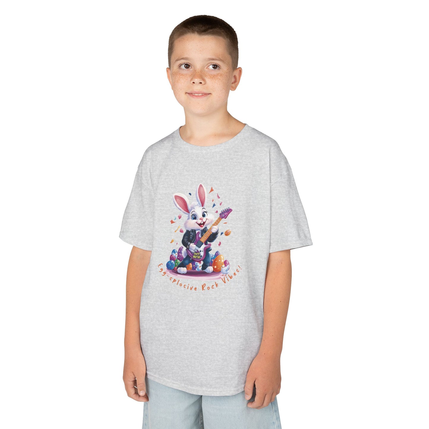 Explosive Rock Vibes Kids Tee - Fun Bunny Graphic T-Shirt for Young Rockstars