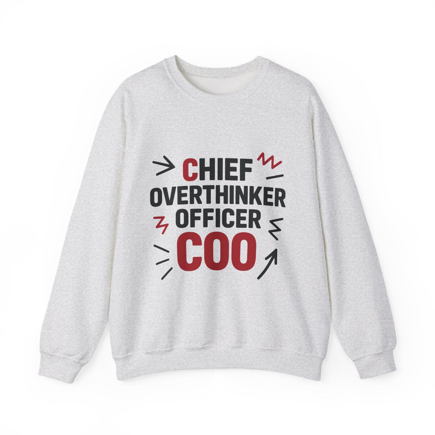 Chief Overthinker Officer Men's Sweatshirt, COO Funny Office Humor Graphic Pullover, Men's Heavy Blend™ Crewneck Sweatshirt