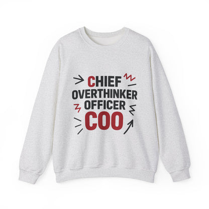 Chief Overthinker Officer Men's Sweatshirt, COO Funny Office Humor Graphic Pullover, Men's Heavy Blend™ Crewneck Sweatshirt