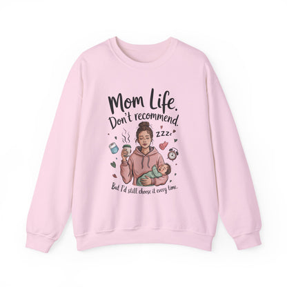 Mom Life Crewneck Sweatshirt, New Mom Gift, Cozy Everyday Wear, Funny Parent Apparel, Tired Mama Humor Tee