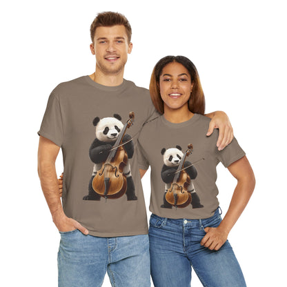 Panda Musician Tee - Cute Animal Graphic Shirt for Music Lovers, Gift for Panda Fans, Unique Concert Outfit, Casual Wear, Cellist Panda