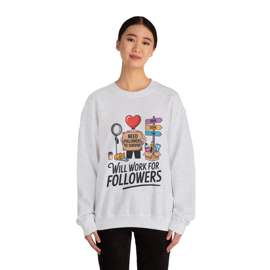 Funny Influencer Womens Sweatshirt, Social Media Sweatshirt, Humor Gifts, Crewneck for Influencers, Casual Wear, Womens Cozy Meme Top
