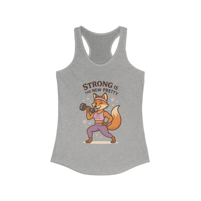 Strong is the New Pretty Tee, Inspirational Tank, Fitness Apparel, Gift for Her, Motivational Top, Cute Fox Design, Womens Gym Tank Top