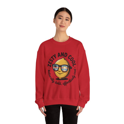 Zesty and Cool Crewneck Sweatshirt, Womens Lemon Sweatshirt for Casual Wear, Trendy Gift, Summer Vibes, Comfortable Apparel