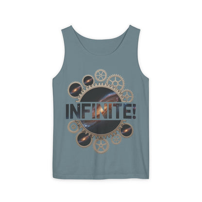 Men's INFINITE! Steampunk Space Gears T-Shirt, Cosmic Mechanical Design Tee for Sci-Fi & Engineering Lovers, Workout Shirt