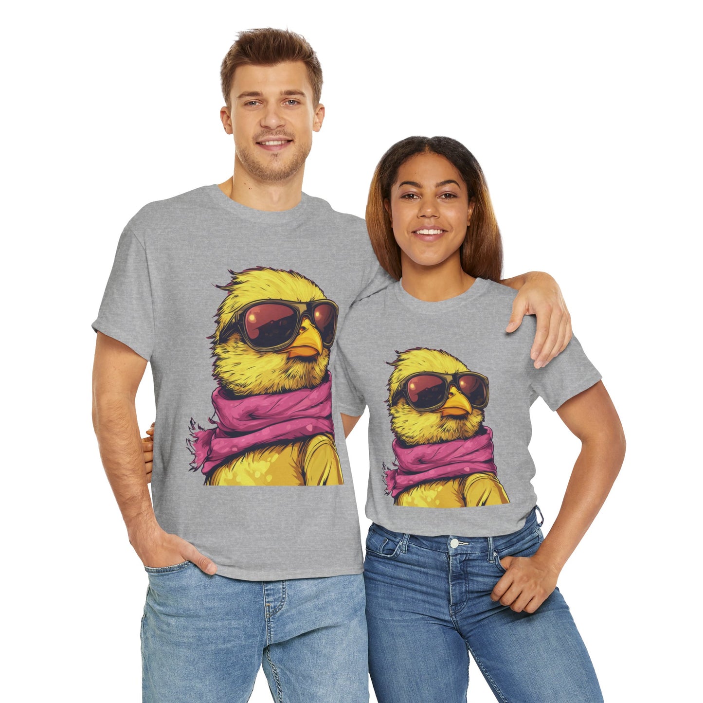 Chic Cool Chick T-Shirt, Unisex Heavy Tee, Funny Animal Tee, Trend Chick Graphic T-Shirt Gift