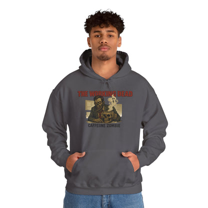 The Working Dead Men's Zombie Hoodie, Funny Office Meeting Sweatshirt, Halloween Zombie Top, Coffee Zombie Hoodie, Halloween Work Top