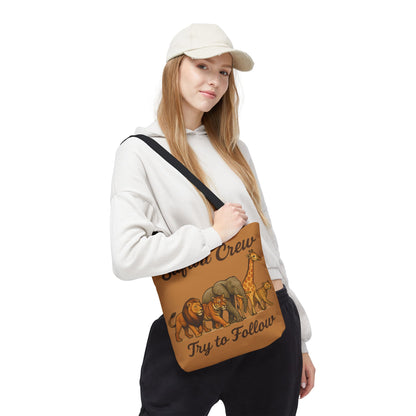 Safari Crew Tote Bag - Animal Print, Gift for Wildlife Lovers, Eco-Friendly, Stylish Grocery Bag, Adventure Enthusiast Essential
