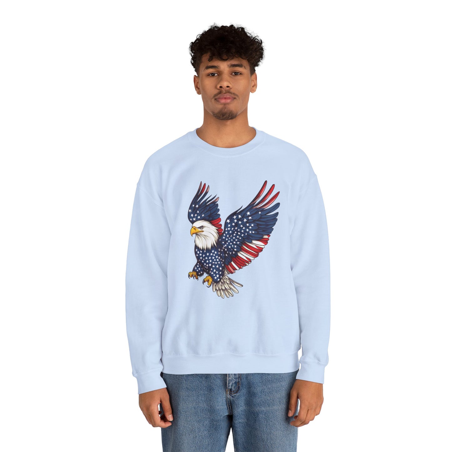 Patriotic Eagle Sweatshirt, Unisex Crewneck, USA Pride Apparel, Cozy Everyday Wear, Perfect for Independence Day, Gift for Patriots