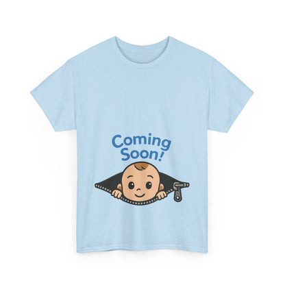 Coming Soon Maternity Tee, Cute Baby Boy Pregnancy Announcement Tee, Funny Expecting Mom Gift, Gender Reveal Tee, Baby Shower Top