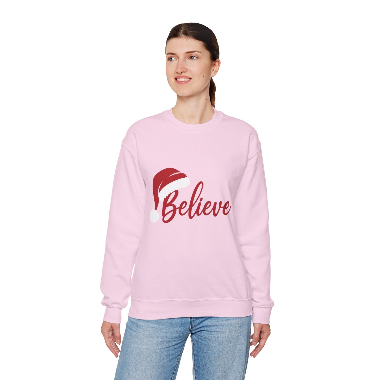 Believe Christmas Women's Sweatshirt, Minimalist Holiday Crewneck, Cozy Sweatshirt for Women