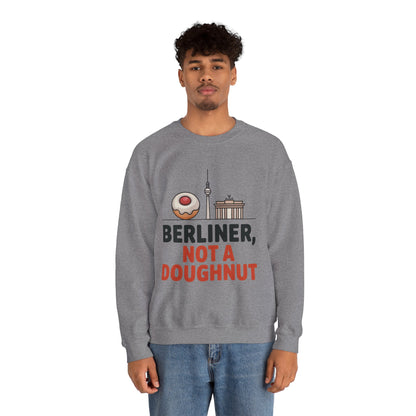 Mens Heavy Blend™ Crewneck Sweatshirt, Berliner Not a Doughnut Funny Berlin Mens Sweatshirt