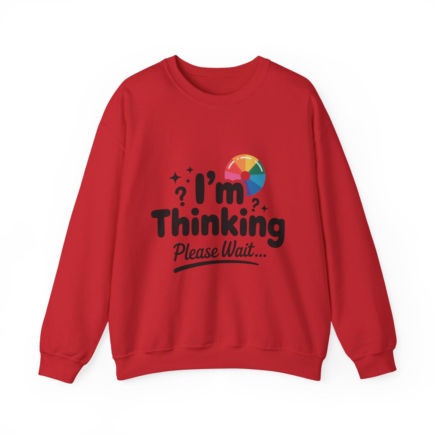 Funny - Im Thinking Please Wait - Mens Sweatshirt, Cute Geeky Gift for Introverts, Programmers, Designers, Humor Crewneck, Gift for Adults