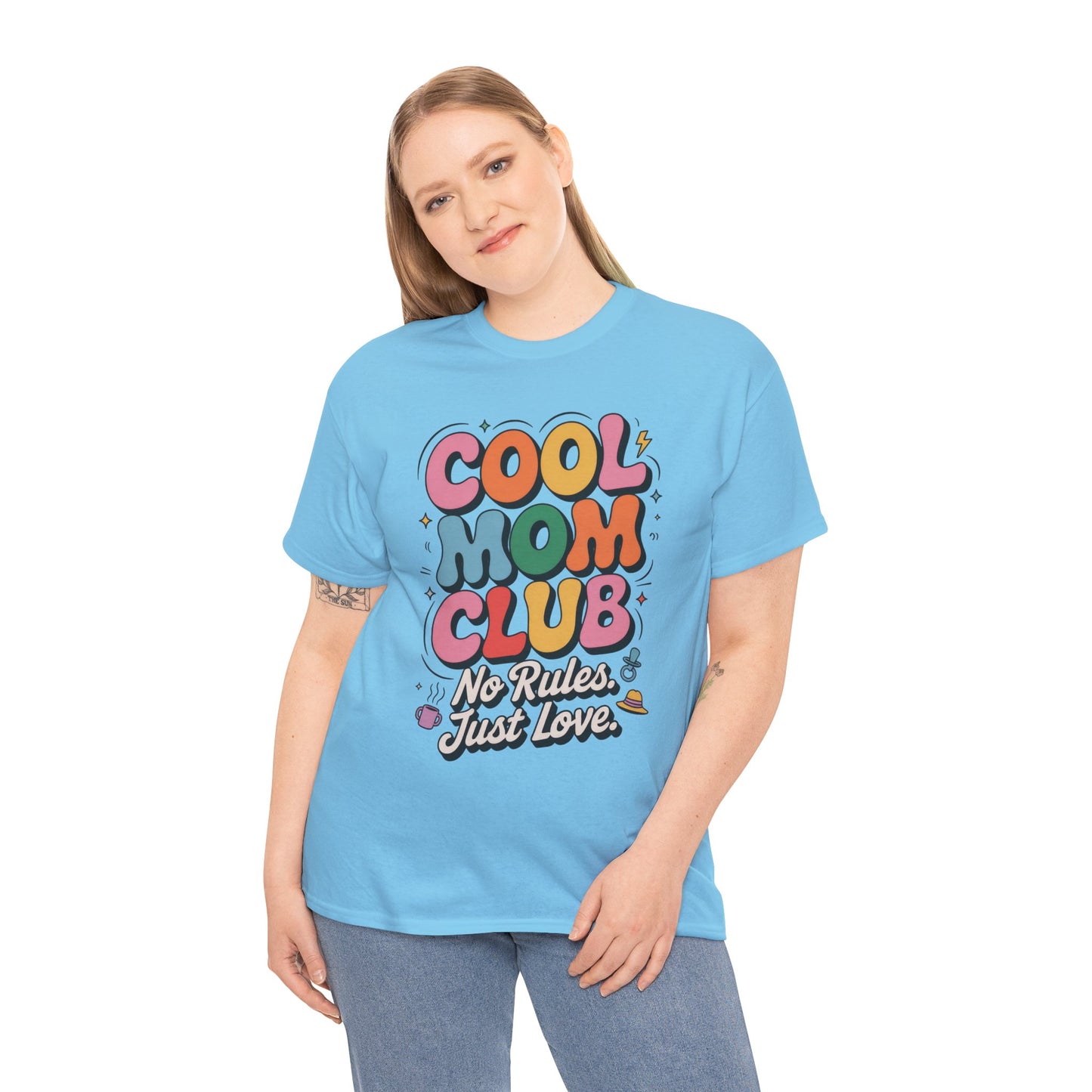 Cool Mom Club Tee, Fun Cotton T-Shirt for Moms, Mothers Day Gift, Parenting Humor Apparel, Fun Mom Shirt, No Rules Just Love Retro Style