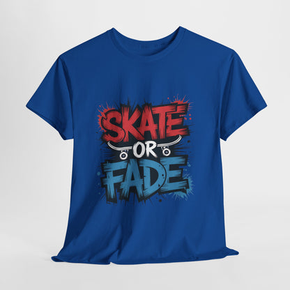Skate Or Fade Men's T-Shirt, Graffiti Skateboarding Graphic Tee, Urban Streetwear Skater Top