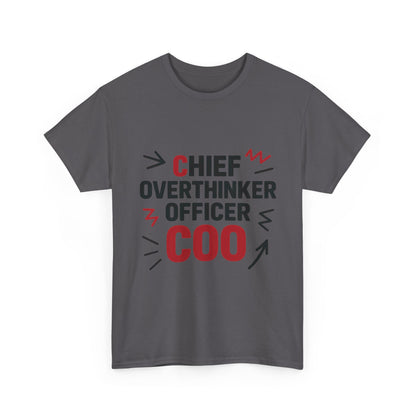 Men's COO T-Shirt, Chief Overthinker Officer Funny Graphic Tee, Office Humor Shirt for Him
