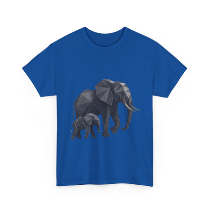 Geometric Elephant Tee - Minimalist Art Shirt, Nature Lover Gift, Animal Print T-Shirt, Unisex Cotton Tee, Eco-Friendly Wear