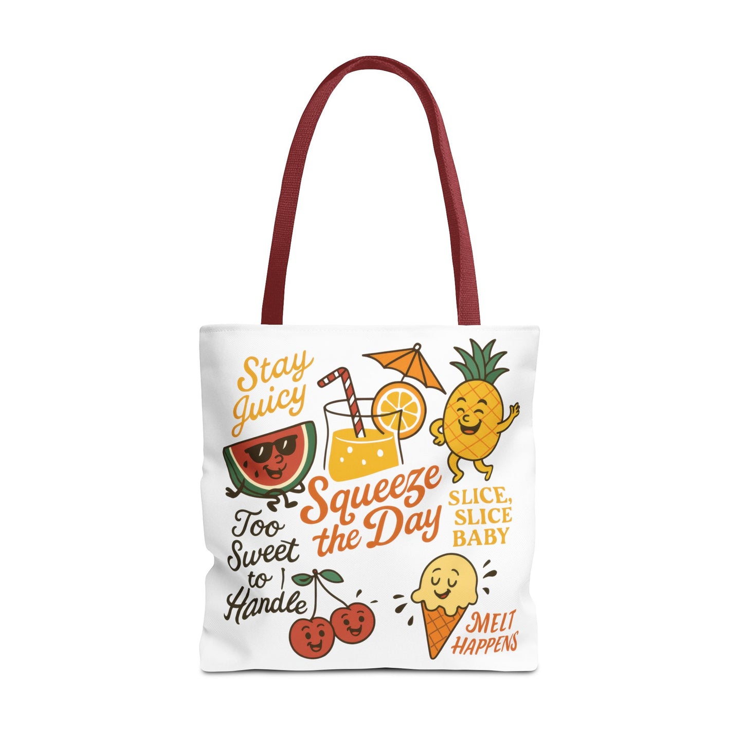 Juicy Summer Tote Bag, Fun Beach Carryall, Perfect for Grocery Shopping, Reusable Market Tote, Cute Gift for Fruit Lovers, Large Tote Bag