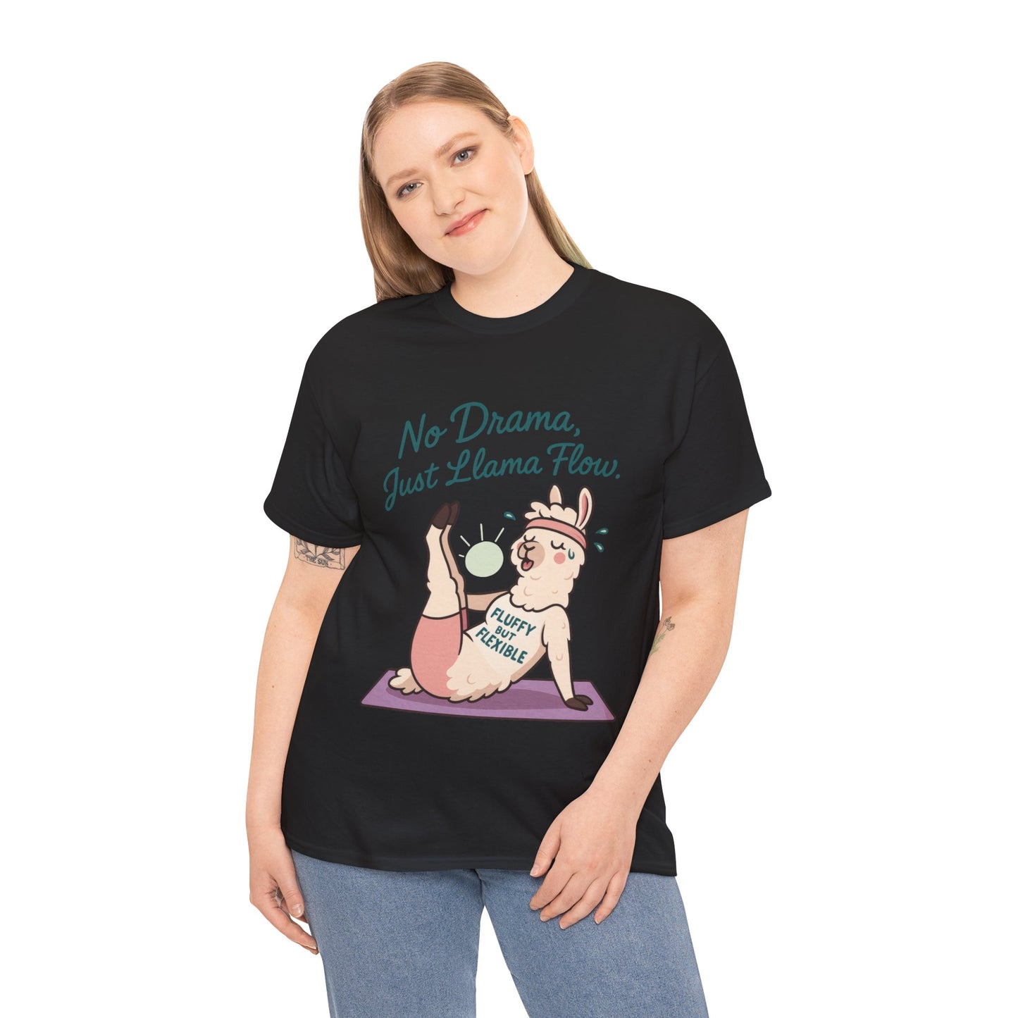 No Drama Llama Yoga Tee, Funny Yoga Llama T-Shirt for Women, Gift for Yoga Lovers, Fun Yoga T-Shirt for Animal Lovers, Humor Shirt