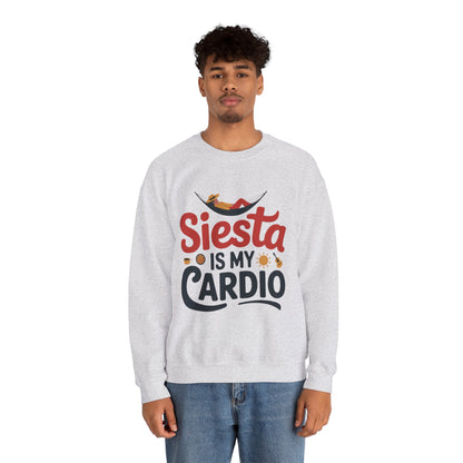 Men's Heavy Blend™ Crewneck Sweatshirt, Siesta Is My Cardio Funny Mens Sweatshirt Spain Gift
