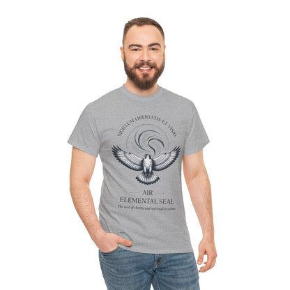 Air Elemental Seal Unisex Cotton Tee, Clarity & Spiritual Freedom Symbol Tee, Unisex Elemental Shirt, Vision Totem Gift, Spiritual Gift