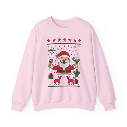 Funny Santa Women's Christmas Sweatshirt, Holiday Party Pullover
