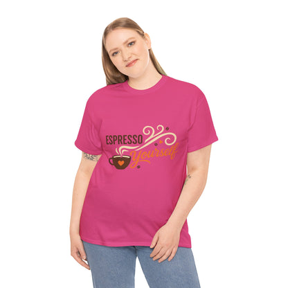 Espresso Yourself Coffee Lover Womens T-Shirt, Funny Barista Graphic Tee Gift