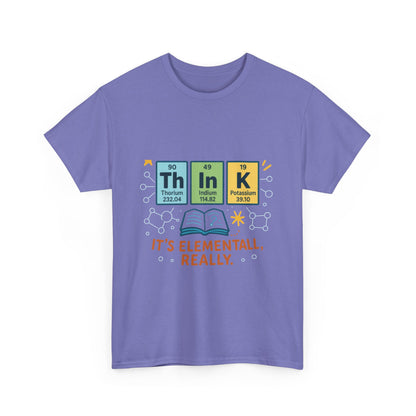 Smart Womens Science T-Shirt, THINK Periodic Table Tee, Funny Elemental Nerd Gift for Her, Graphic Tee for Science Lovers