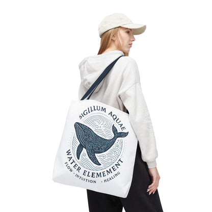 Whale Water Element Tote Bag: Spiritual Gift, Eco-Friendly, Beach Bag, Yoga Accessories, Meditation Essentials, Weekender Bag, Large Bag