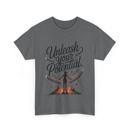 Unleash Your Potential Women's Tee, Motivational T-Shirt, Inspirational Cotton Tee, Gift for Gym Lovers, Positive Energy Top