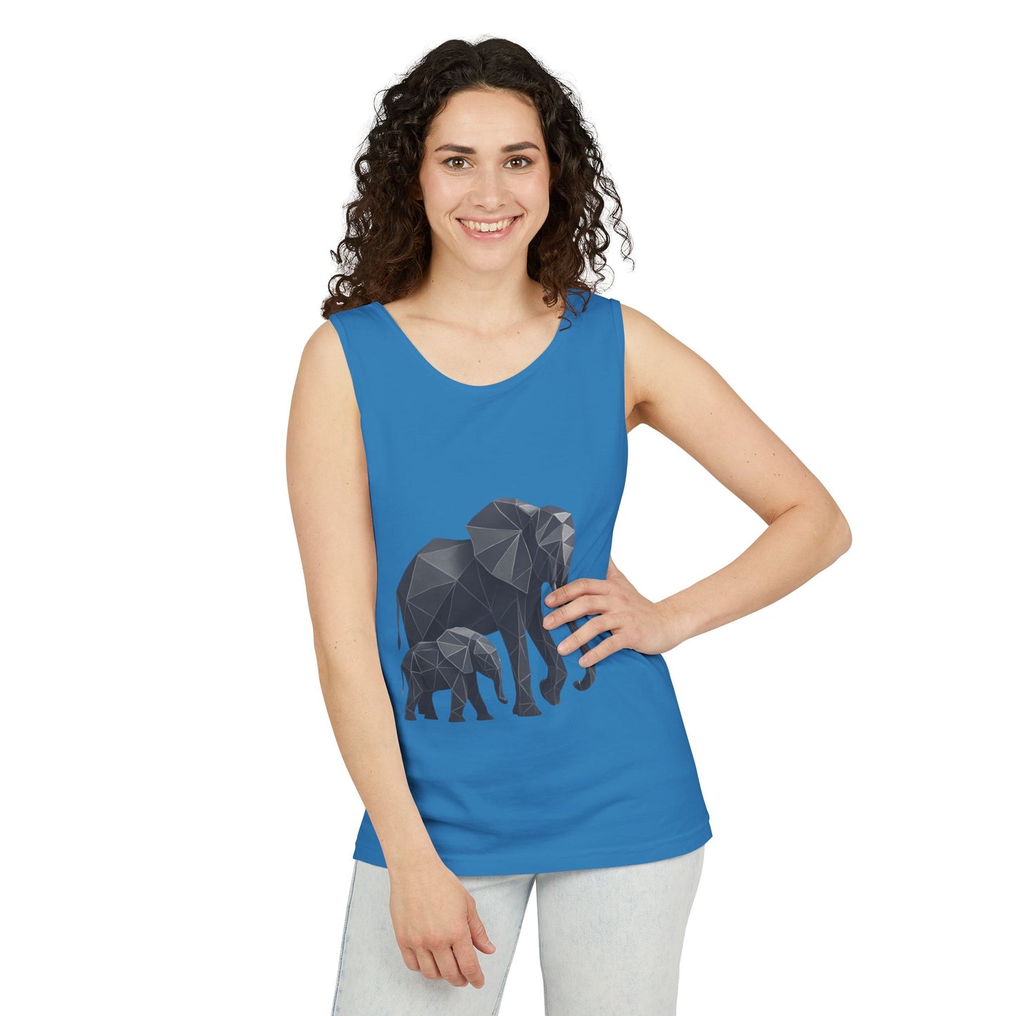 Elephant Family Unisex Tank Top, Animal Lover Gift, Casual Wear, Summer Essentials, Eco-Friendly Apparel, Wildlife Shirt