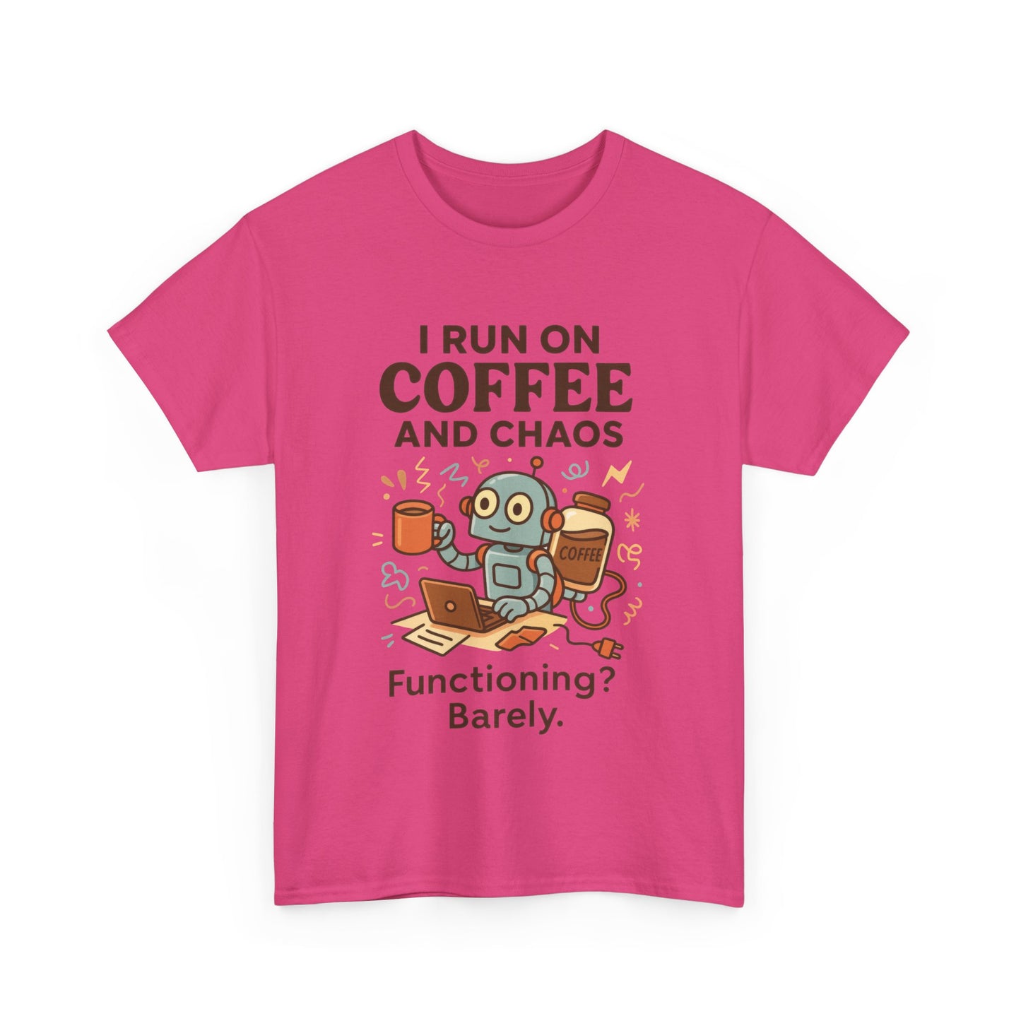 I Run on Coffee and Chaos Unisex Heavy Cotton Tee, Funny Coffee Lover Shirt, Gift for Him/Her, Work from Home Humor Tee, Relaxed Fit [...]