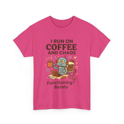 I Run on Coffee and Chaos Unisex Heavy Cotton Tee, Funny Coffee Lover Shirt, Gift for Him/Her, Work from Home Humor Tee, Relaxed Fit [...]