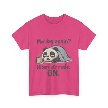 Funny Panda Hibernate Womens Tee, Cute Animal Shirt, Unisex Cotton Tee, Gift for Lazy Days, Monday Motivation T-shirt