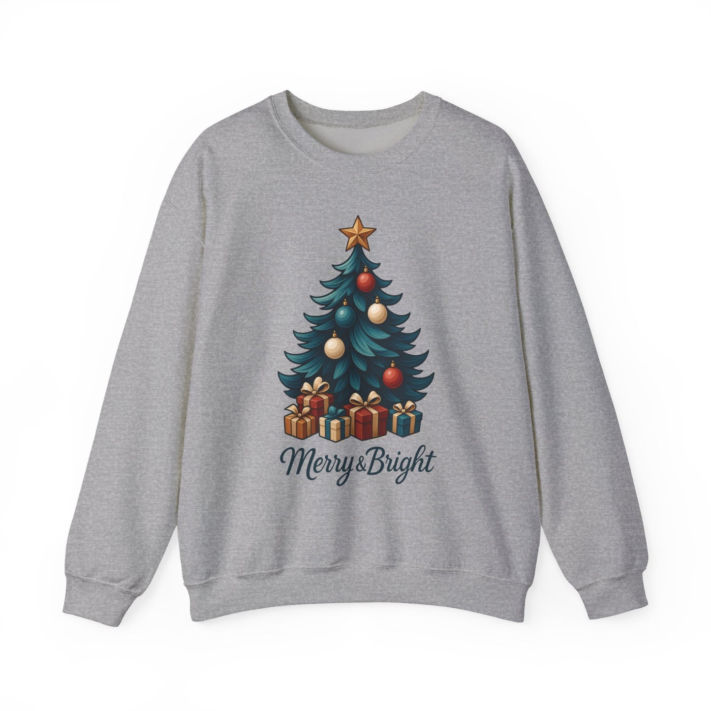 Merry Bright Christmas Sweatshirt, Cozy Holiday Pullover