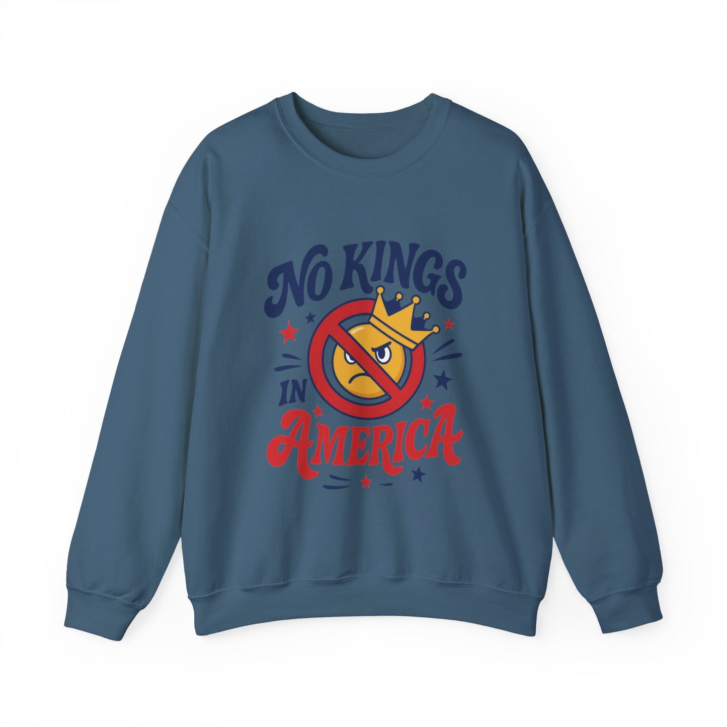 No Kings in America Sweatshirt - Funny Patriotic Anti Monarchy Pullover - USA Independence Sweater, Political Apparel, Gift for Activists