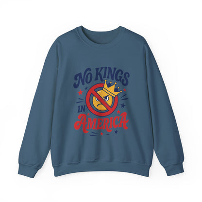 No Kings in America Sweatshirt - Funny Patriotic Anti Monarchy Pullover - USA Independence Sweater, Political Apparel, Gift for Activists