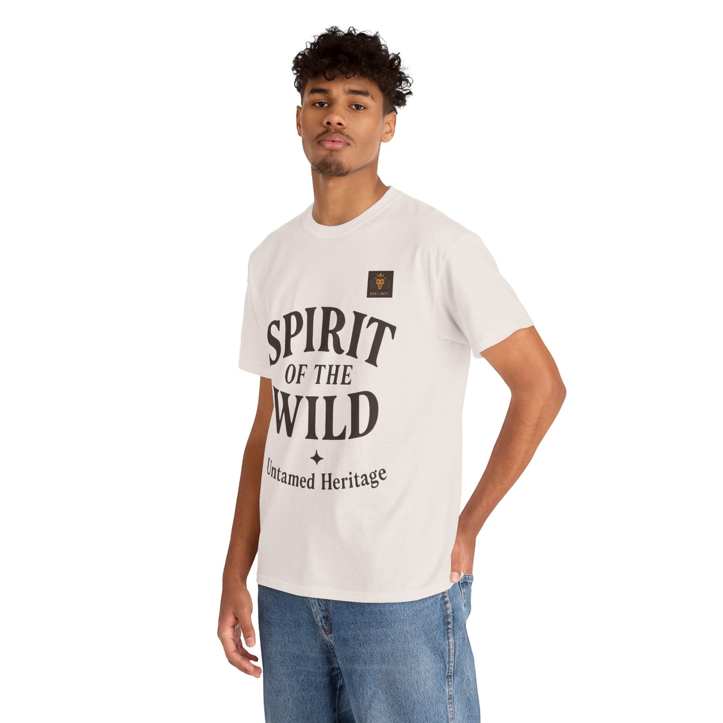 Spirit of the Wild Mens Heavy Cotton Tee, Nature Lover Gift, Outdoor Adventure Shirt, Unisex Tee, Casual Wear, Unique Graphic Apparel