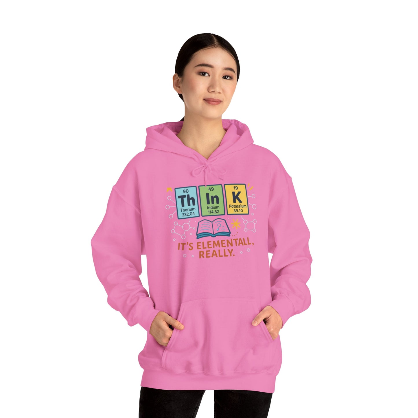 Think Hoodie for Women, Funny Chemistry Hoodie, Element of Humor Science Sweatshirt, Nerdy Gift for Her, Gift for Students, Science Lovers