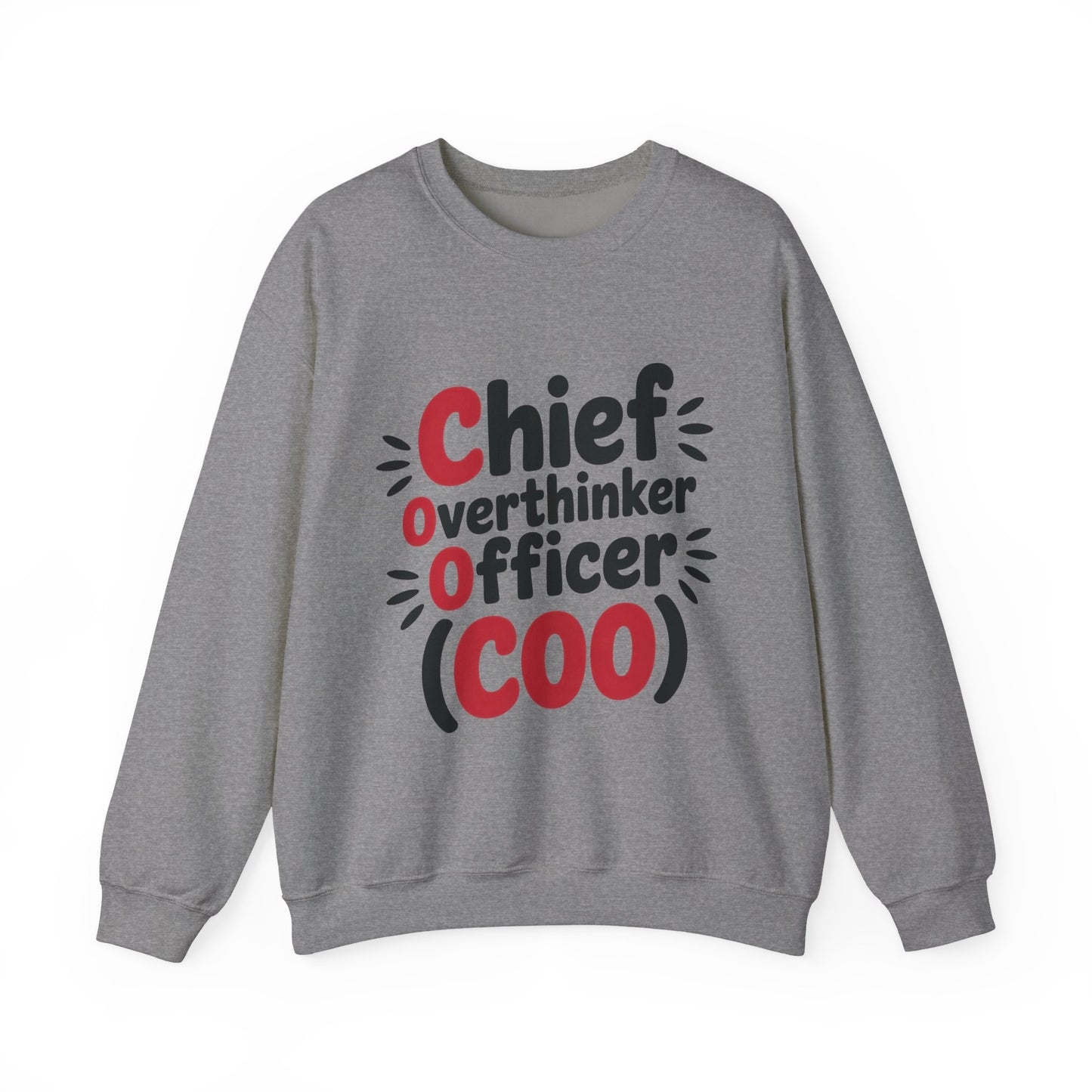 Chief Overthinker Officer Women's Sweatshirt, COO Funny Office Humor Graphic Pullover, Women's Heavy Blend™ Crewneck Sweatshirt